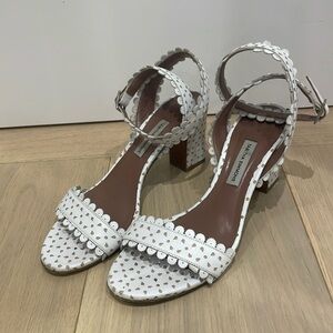 Tabitha Simmons White Ankle Strap Pump 37